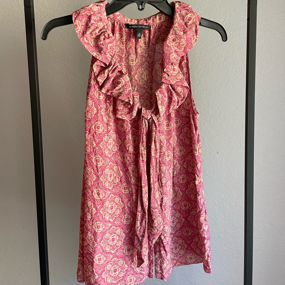 Banana Republic Sheer Button Up Top
